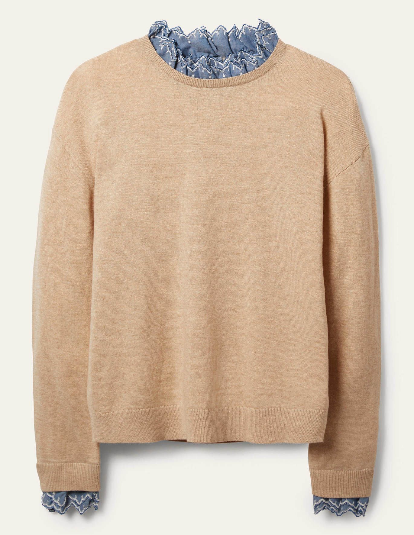 Lydia Woven Frill Sweater | Boden (US)