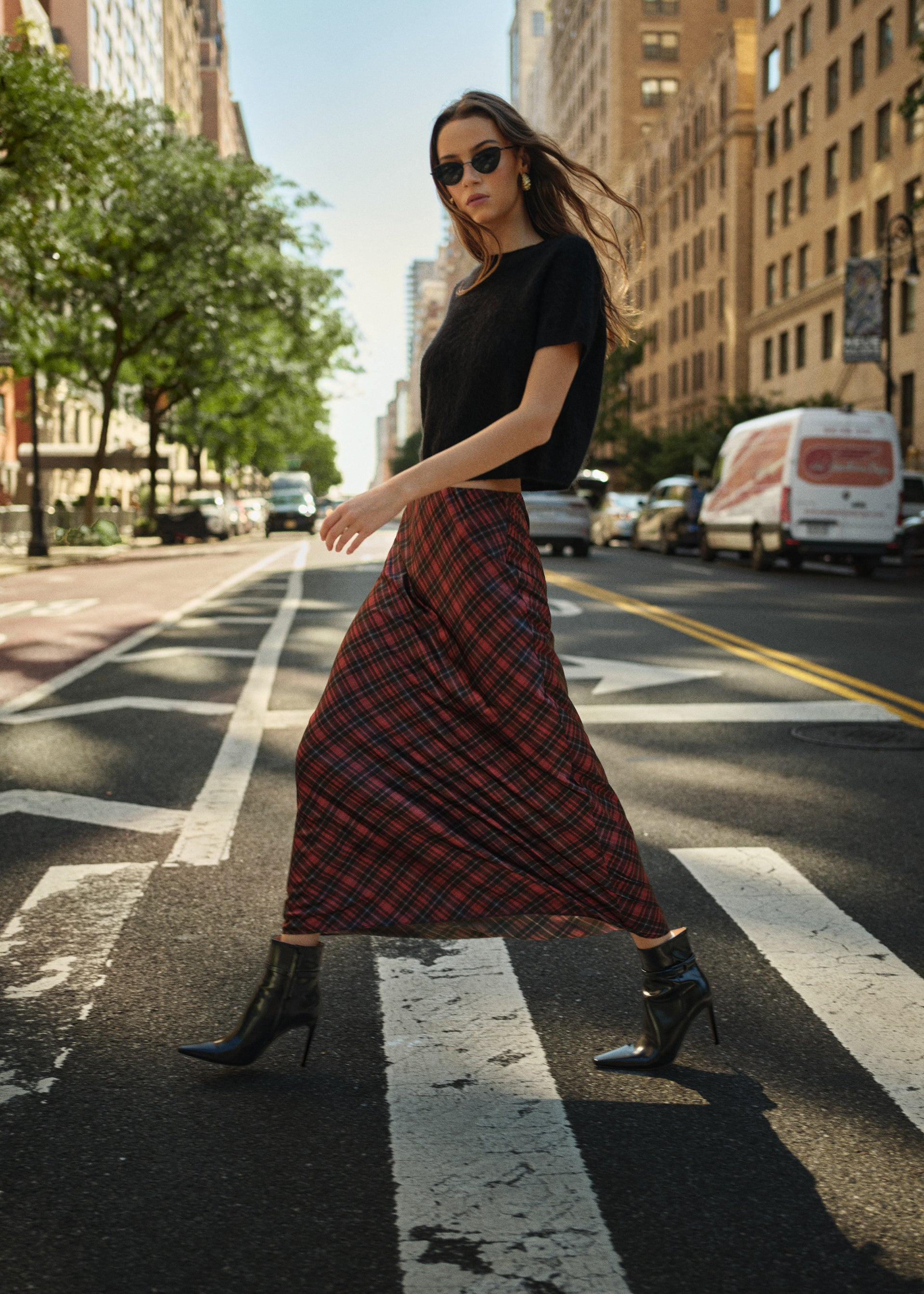 Aviva Maxi Skirt Tartan | CAMI NYC