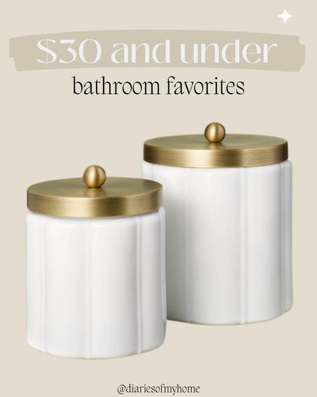 Bathroom canisters I have and love from Target! The small is $15 and larger is $20 🤗

#target #bathroom #decor #home #bathroomdetails #bathroomdecor #bathroomfinds #guestbathroom #storage #bathroomorganization

#LTKFindsUnder50 #LTKHome #LTKSeasonal