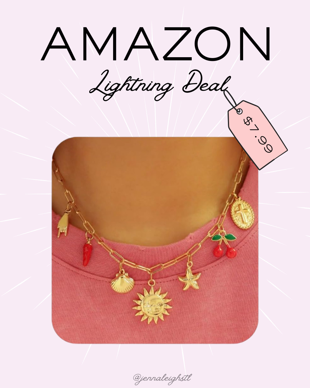 Budget friendly jewelry find. This charm necklace is 50% off on Amazon for a limited time and just $7.99. 

 #LTKSaleAlert #LTKMidsize #LTKBeauty