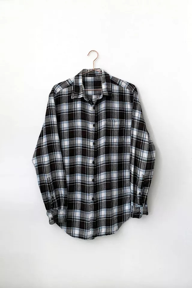 Vintage Brown Blue Plaid Flannel Shirt | Urban Outfitters (US and RoW)