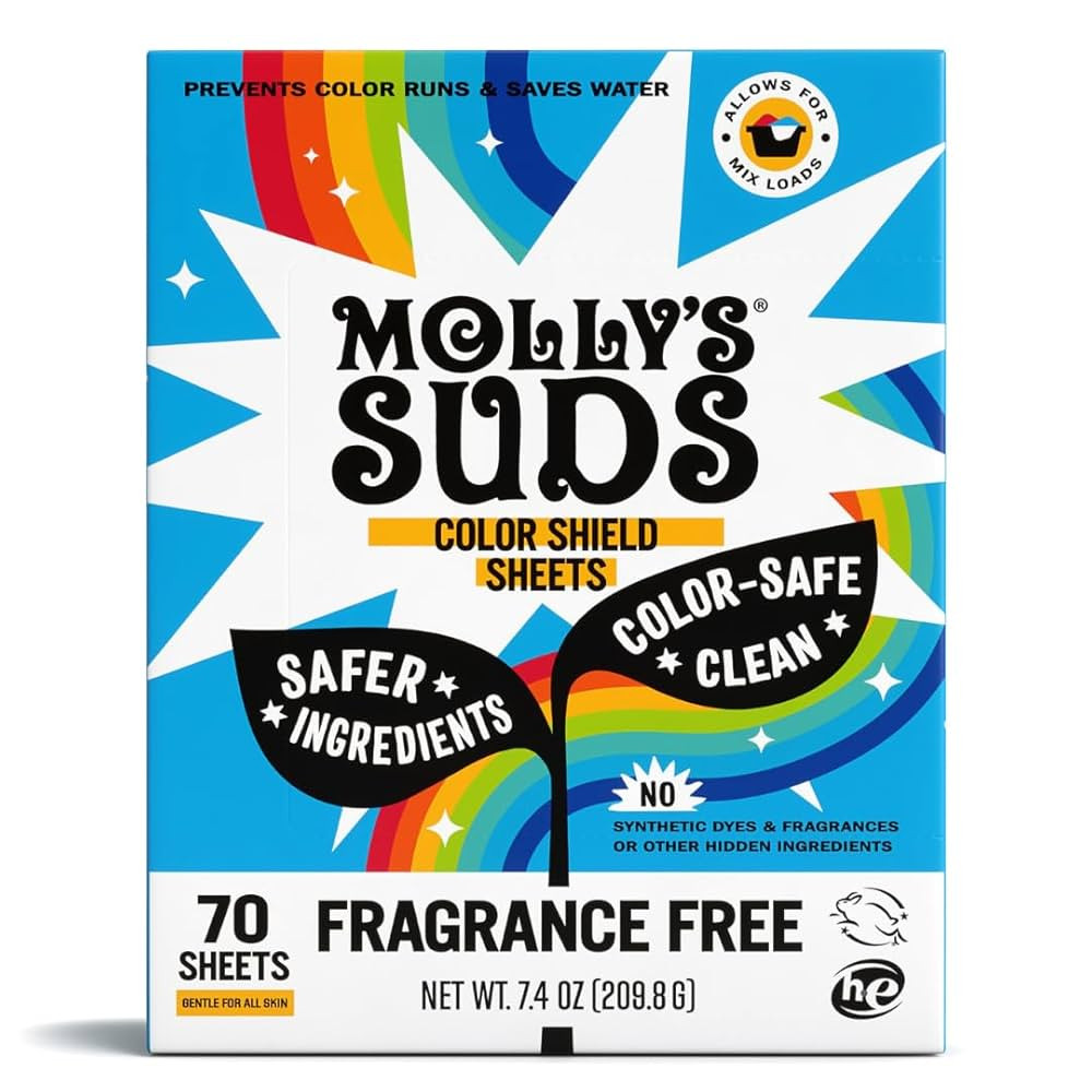 Molly’s Suds Color Shield Sheets for Laundry - Fragrance Free - Prevents Color Runs & Maintains... | Amazon (US)