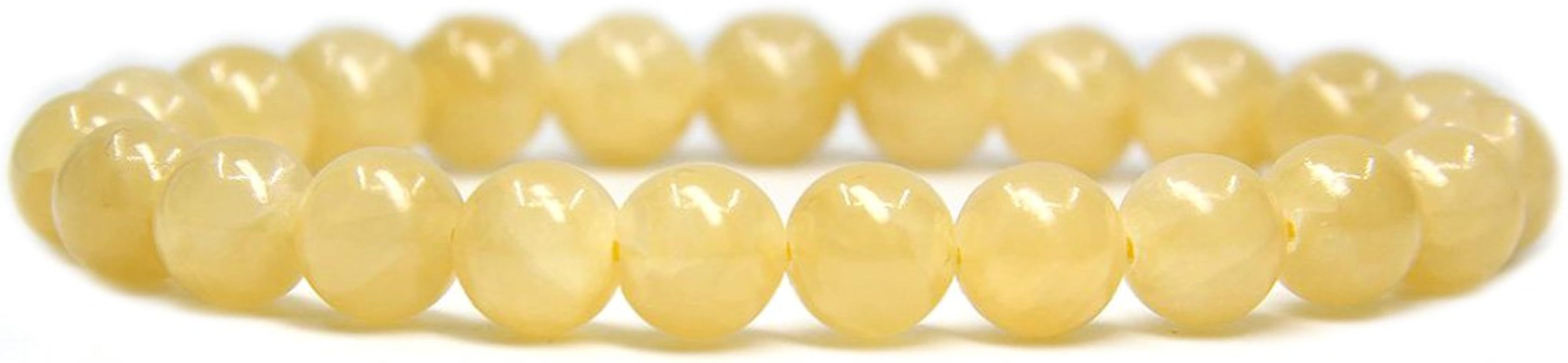 Handmade Gem Semi Precious Gemstone 8mm Round Beads Stretch Bracelet 7" Unisex | Amazon (US)