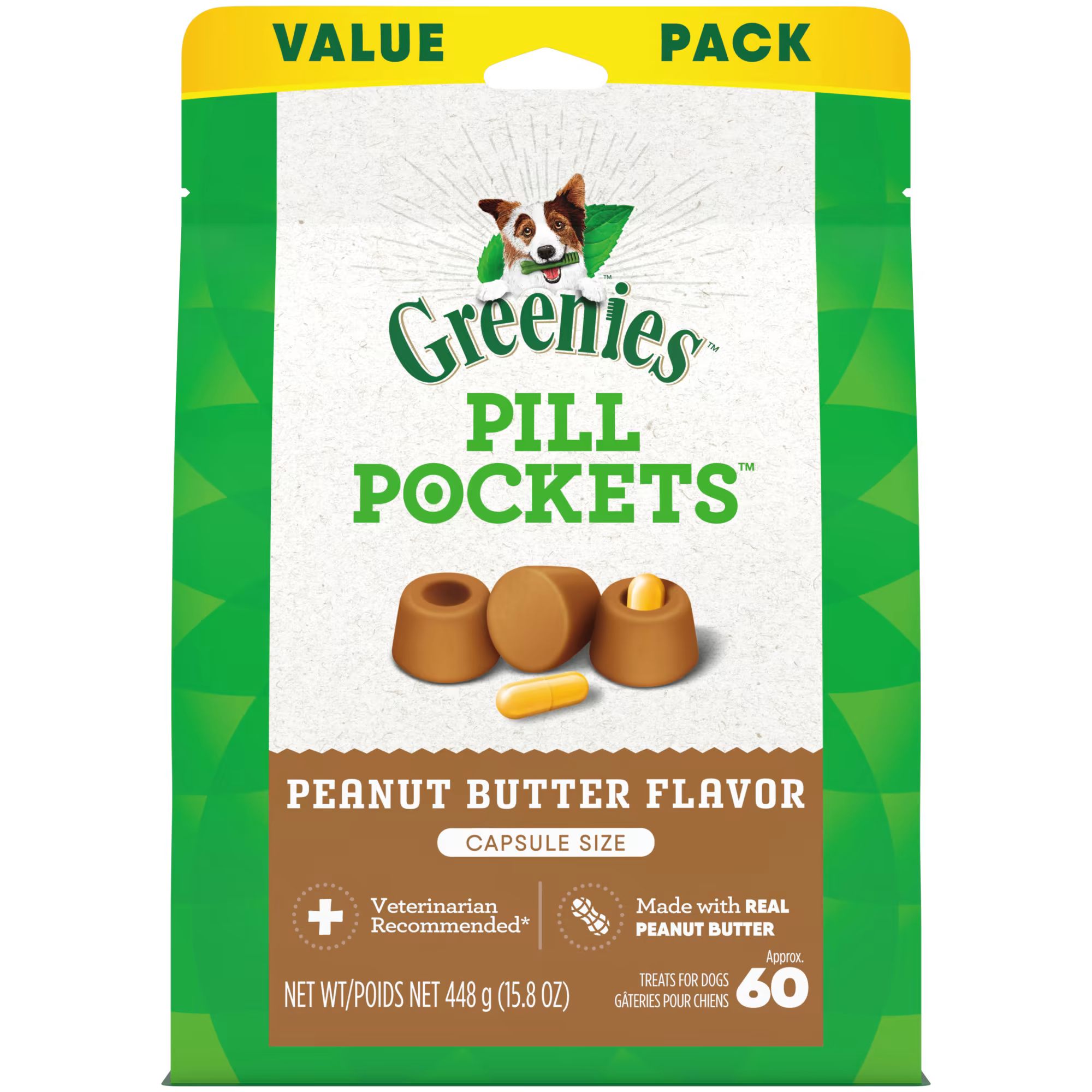 Greenies Pill Pockets Peanut Butter Flavor Capsule Size Dog Treats, 15.8 oz. | Petco