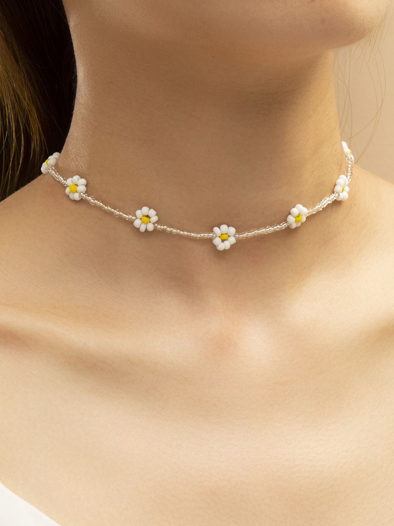 Flower Decor Beaded Necklace | SHEIN