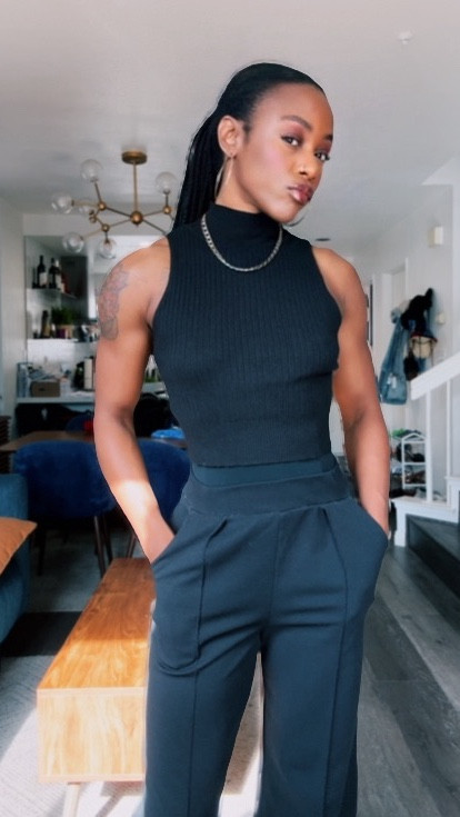 A clean and minimalist workwear outfit featuring black tailored trousers from H&M, a ribbed mock-neck tank, gold accessories, and my go-to Cakes nipple covers for a polished braless look. This “elevated essentials” GRWM is perfect for anyone building a capsule wardrobe, looking for chic office outfits, or wanting effortless everyday style. Simple, comfortable, and pulled together — ideal for boutique managers, soft-life girlies, and anyone who loves timeless black staples.


#LTKWorkwear #LTKTall #LTKootd