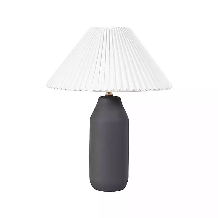 New! Black Ceramic Pleated Shade Table Lamp | Kirkland's Home