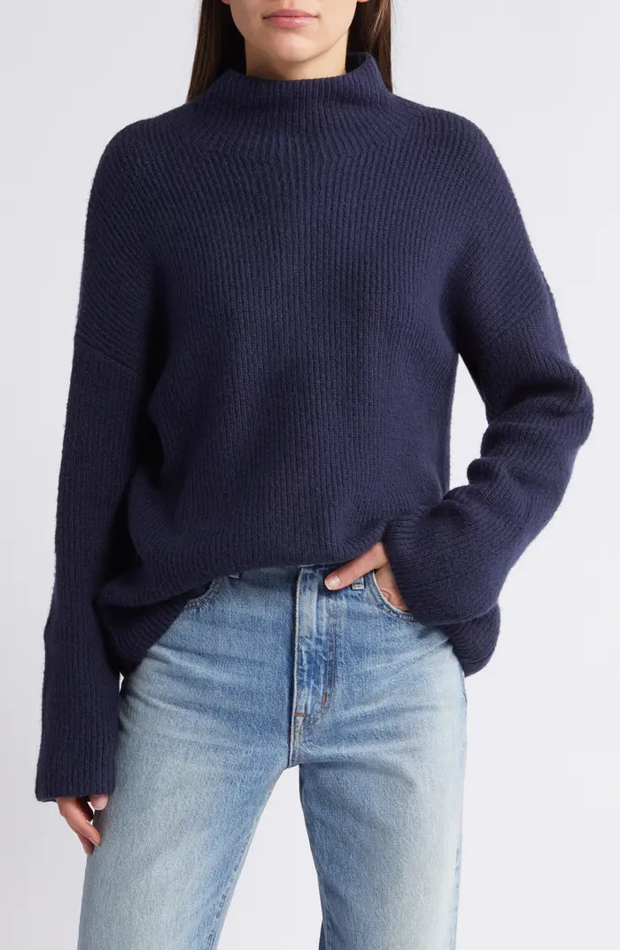 Relaxed Turtleneck Cotton Blend Sweater | Nordstrom
