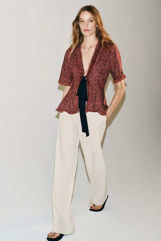 ZW COLLECTION HIGH-WAIST TROUSERS | Zara UK