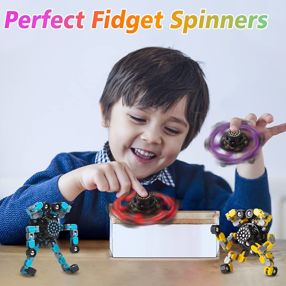 Transformable Fidget Spinners 4 Pcs for Kids and Adults Stress Relief Sensory Toys for Boys and G... | Amazon (US)