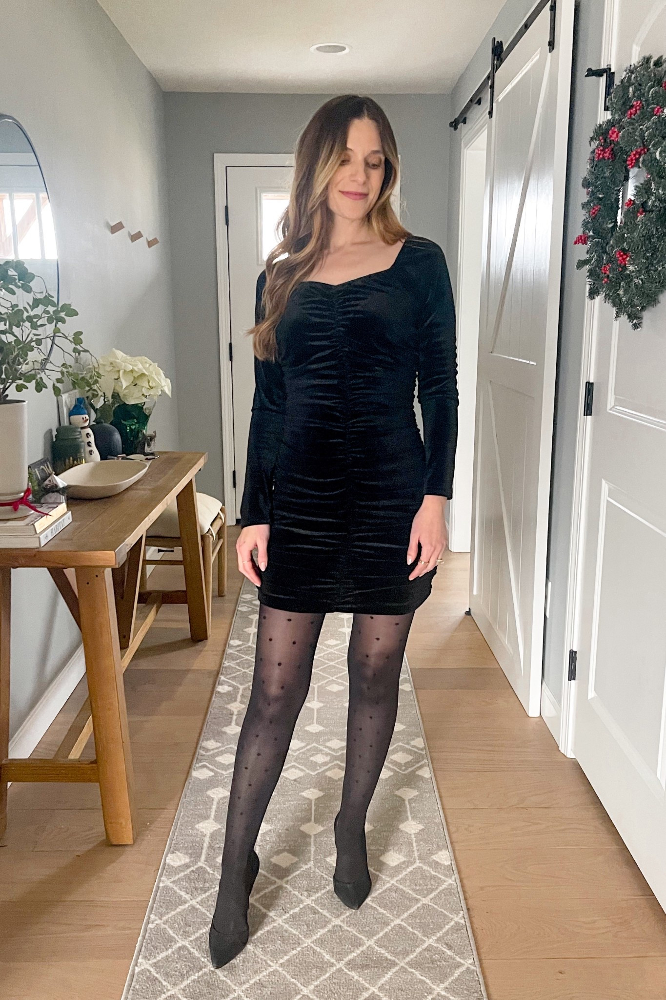 This velvet dress can be worn on or off the shoulders. Fits tts and has lots of stretch. Perfect for my 24 week pregnant belly. Makes a great NYE dress! 

#LTKBump #LTKGiftGuide #LTKFindsUnder50