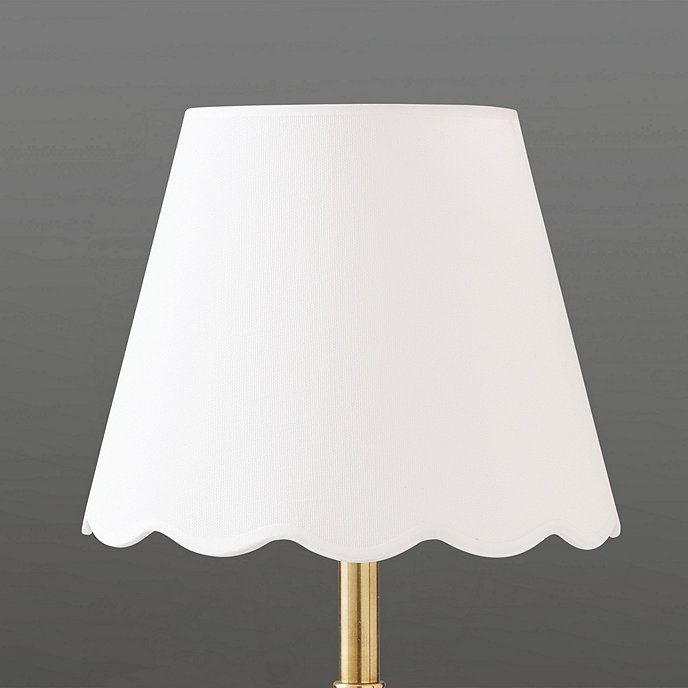 Scalloped Linen Tapered White Buffet Lamp Shade | Ballard Designs, Inc.
