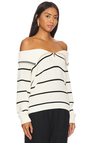 Sierra Off Shoulder Striped Pullover in Sea Salt Multi | Revolve Clothing (Global)