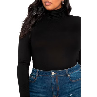 ELOQUII Layering Turtleneck - 18/20, Totally Black | Target