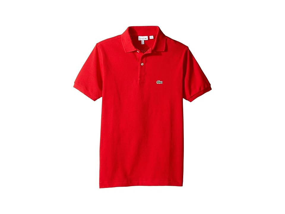 Lacoste Kids L1812 Short Sleeve Classic Pique Polo (Toddler/Little Kids/Big Kids) Boy's Short Sleeve Pullover Red : 6 (Little Kid) | Zappos