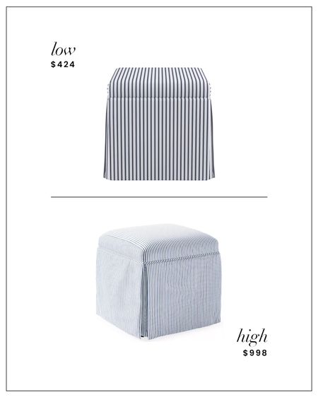 High / Low : Striped Skirted Ottoman 

#LTKhome