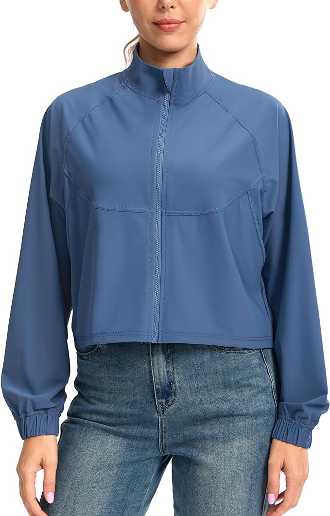 Soothfeel Women's Athletic workout Jacket Lightweight UPF 50+ Long Sleeve Sun Protection Shirts Z... | Amazon (US)