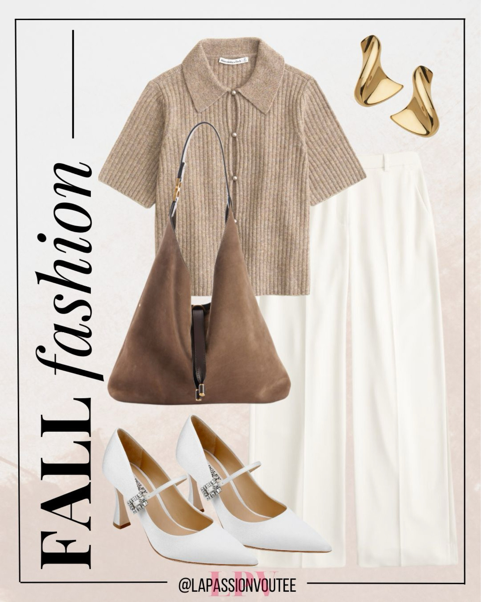 Transition into fall with a chic short-sleeve sweater top and wide-leg pants, complemented by a soft suede hobo bag, elegant gold stud earrings, and classic pumps. Perfect for days when summer meets autumn.

#LTKStyleTip #LTKSeasonal