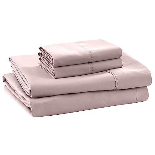 Modern Threads Soft Microfiber Solid Sheets - Luxurious Microfiber Bed Sheets - Includes Flat Sheet, Fitted Sheet with Deep Pockets, & Pillowcases Cameo Rose Twin | Amazon (US)
