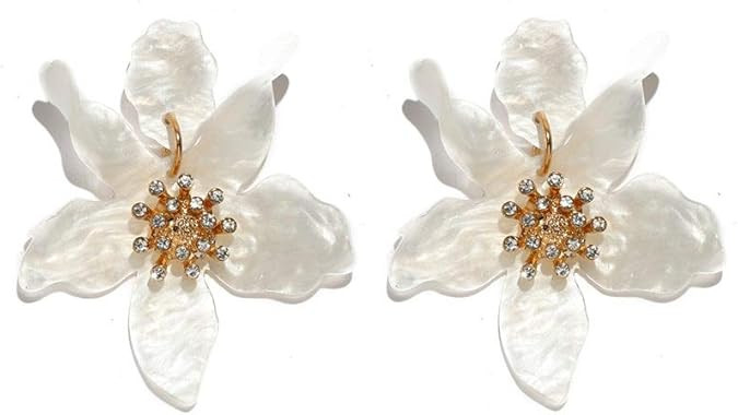 YONYou 6CM Bohemian Luxury Oversize Resin Big Flower Earrings, Resin&Acrylic Stud Earring For Wom... | Amazon (US)
