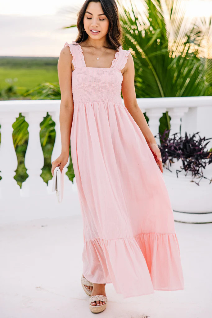 Easy Love Blush Pink Smocked Maxi Dress | The Mint Julep Boutique