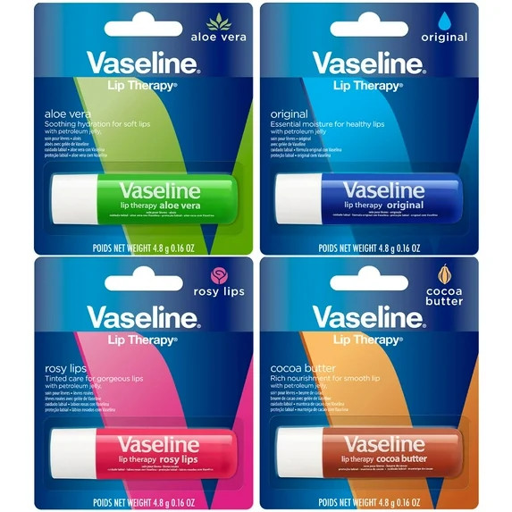 Vaseline Lip Therapy Variety 4-Pack, Moisturizing Lip Balm With Vitamin E, 0.16 Oz Ea Packaging M... | Walmart (US)