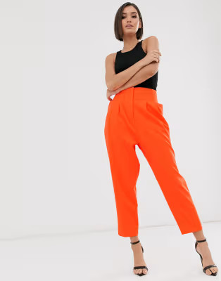 ASOS DESIGN extreme tapered 80s pants in pop orange | ASOS (Global)