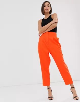 ASOS DESIGN extreme tapered 80s pants in pop orange | ASOS (Global)