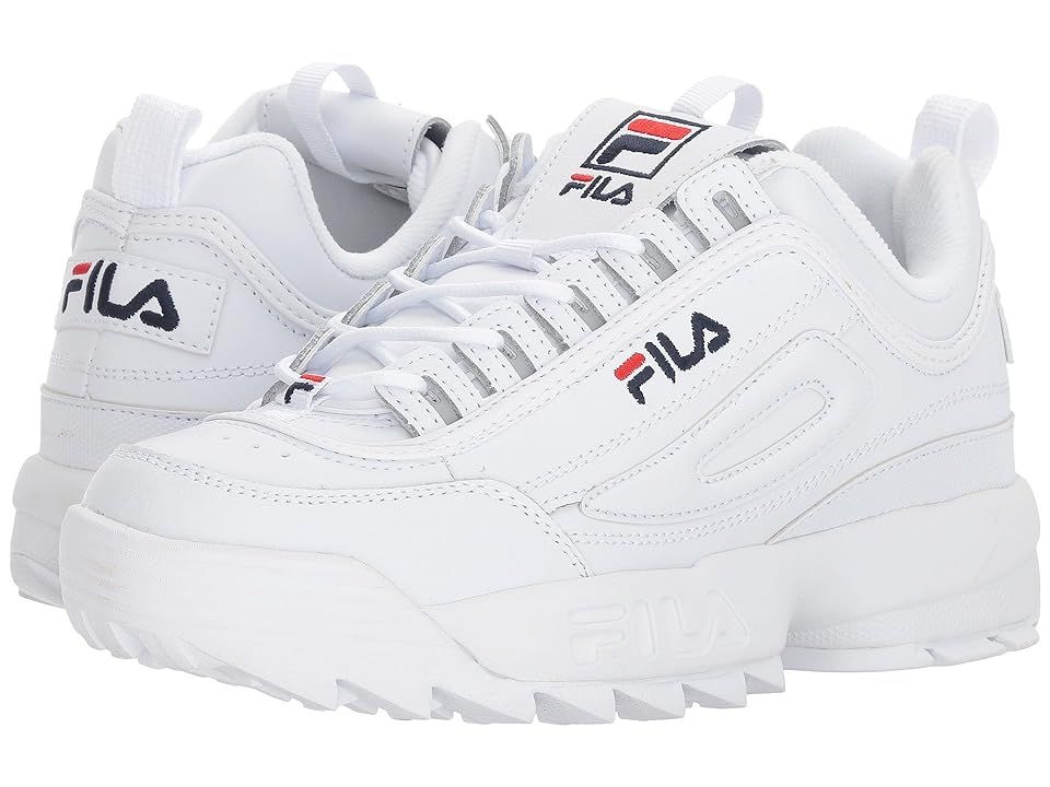 Fila Disruptor II Premium (White/Filacnavy/Fila Red) Women's Shoes | Zappos