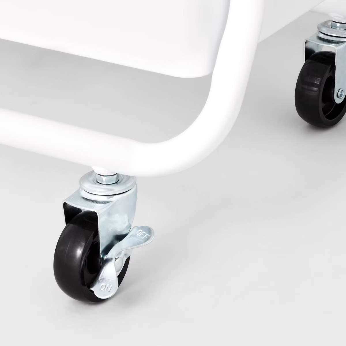3 Tier Metal Utility Cart White - Brightroom\u2122: Rolling Storage Trolley with Wheels, Powder-C... | Target