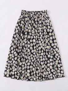 SHEIN VCAY Allover Daisy Print Skirt | SHEIN