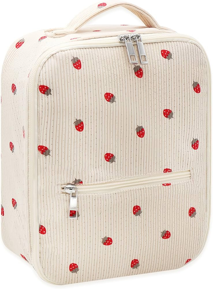 Lunch Bag for Women Cute Corduroy Lunch Tote Bags Reusable Lunch Tote Handbags Leakproof Thermal ... | Amazon (US)