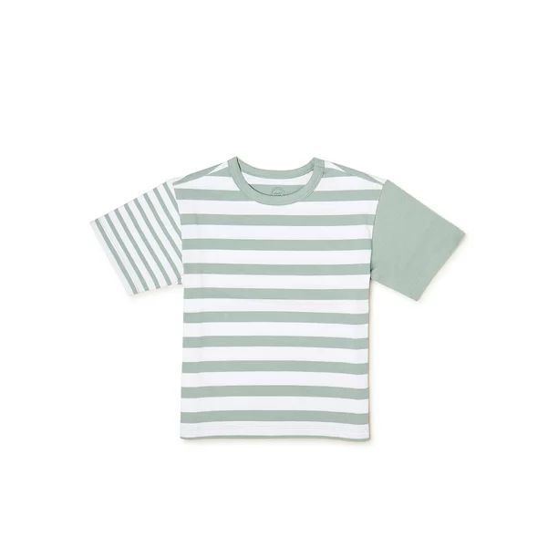 Wonder Nation Boys Oversized Striped T-Shirt | Walmart (US)