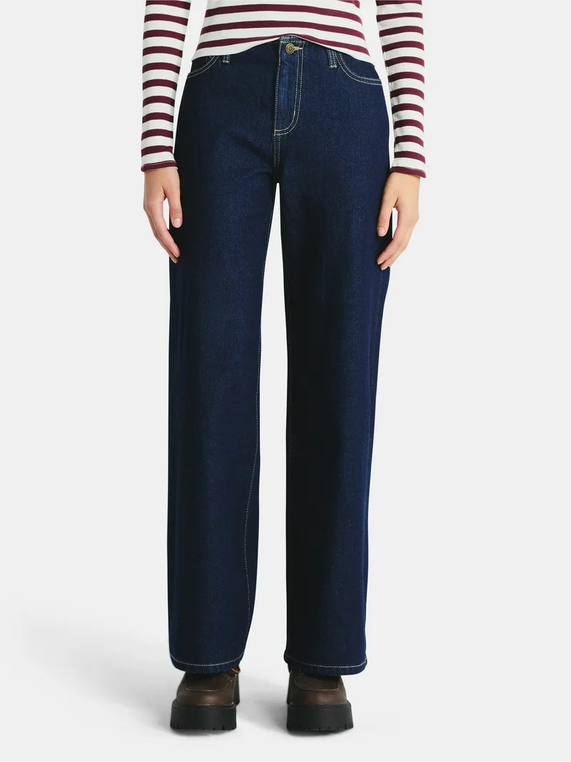 No Boundaries Jeans Holgados de Pernera Ancha Entrepierna de 31,5'', para Mujer | Walmart (US)