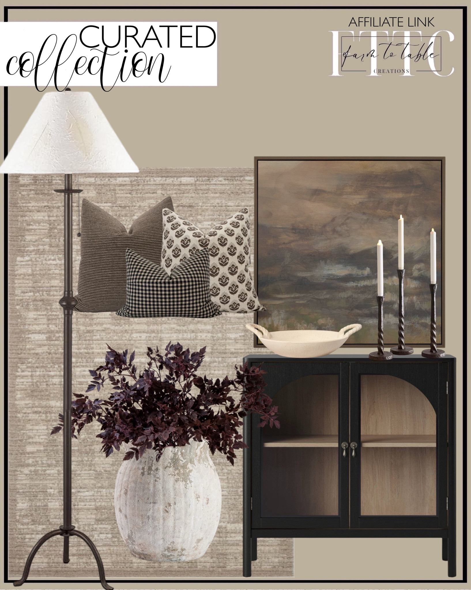 Curated Collection. Follow @farmtotablecreations on Instagram for more inspiration.

Weathered Handcrafted Terra Cotta Vase. Plum Cimicifuga Leaves. New Bedford 2 Door Accent Cabinet Black - Threshold. Loloi II Darby Pebble / Sand Area Rug. Easton Forged-Iron Taper Candleholder. Antique Finish Ceramic Bowl - Threshold. Brown Pillow Cover Set Moody Pillow Cover Combo Block Print Pillow Set Black Gingham Pillow Set. Dark Fields Framed Canvas. Iron Floor Lamp. 

Target Sale| Loloi Rugs | Magnolia Home | console table | console table styling | faux stems | entryway space | home decor finds | neutral decor | entryway decor | cozy home | affordable decor |  | home decor | home inspiration | spring stems | spring console | spring vignette | spring decor | spring decorations | console styling | entryway rug | cozy moody home | moody decor | neutral home




#LTKSaleAlert #LTKHome #LTKFindsUnder50