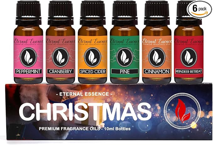 Eternal Essence Oils Christmas Set of 6 Premium Fragrance Oils - Peppermint, Cranberry, Spiced Ci... | Amazon (US)