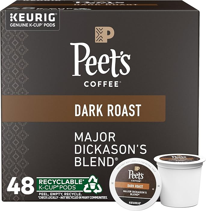 Peet's Coffee, Dark Roast Keurig K-Cup Pods - Major Dickason's Blend 48 Count (1 Box of 48 Pods) | Amazon (US)