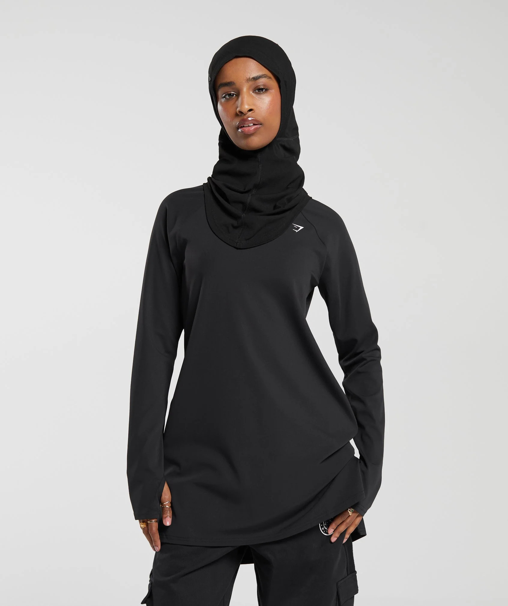 Gymshark Long Line Long Sleeve Top - Black | Gymshark UK