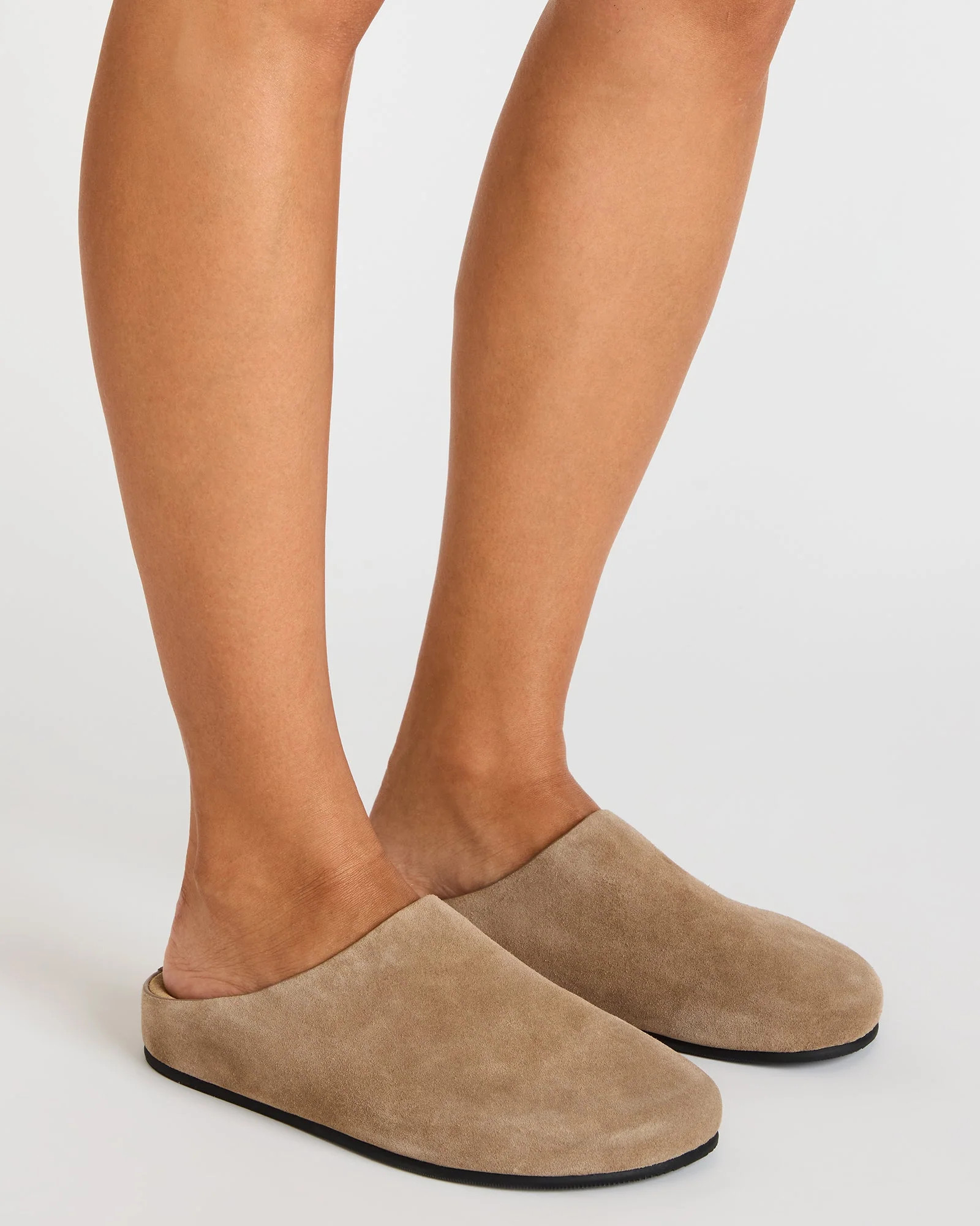 FERN Taupe Suede Mule Slip-On Round-Toe Women's Flat | Steve Madden (US)