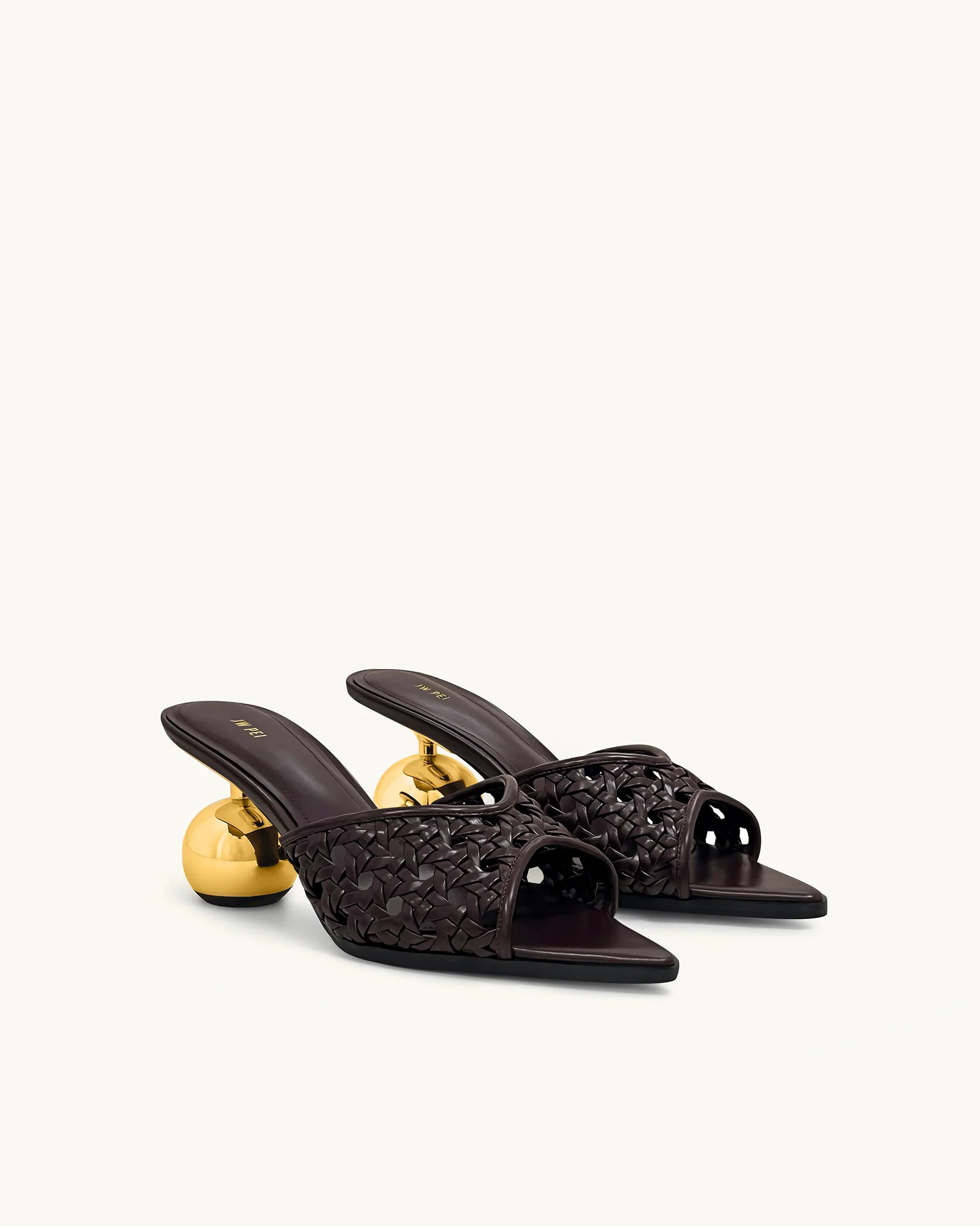 Ellie Woven Sphere Heel Mules - Deep Burgundy | JW PEI US