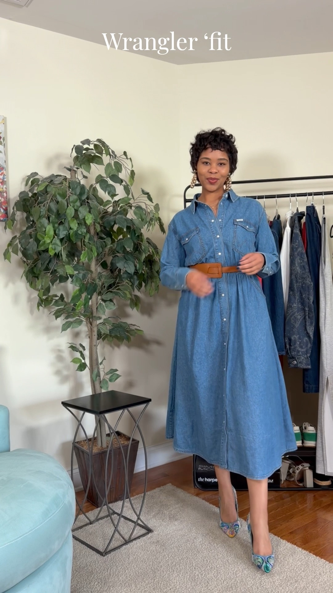 I love a classic western chic denim dress @Wrangler (size: L) ✨ I got this bad boy from a warehouse sale and here’s how I styled it 🤍 

size reference: 5’9 and size 10/12

#LTKootd #LTKMidsize #LTKSeasonal