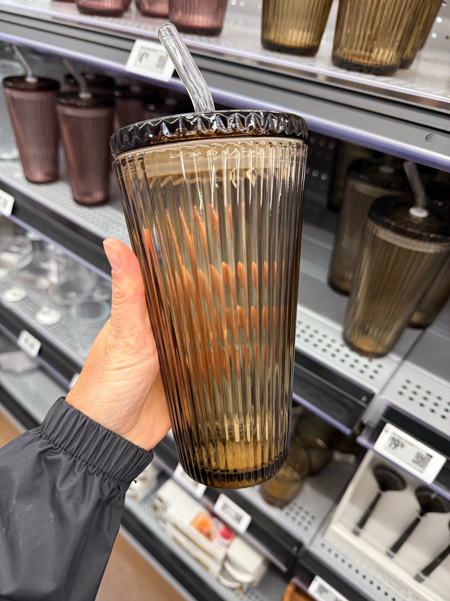 Glass cup with straw. 3 different color options! #walmart

#LTKvlog #LTKHome #LTKSeasonal