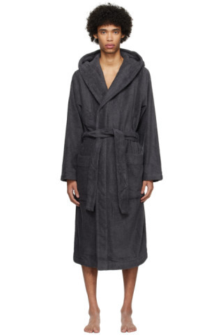 Gray Hooded Bathrobe | SSENSE