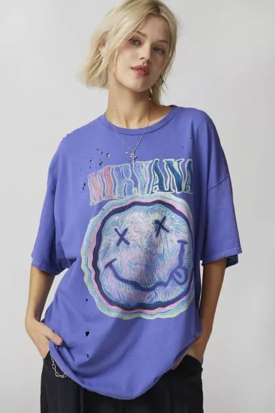 Nirvana Distressed T-Shirt Dress | Urban Outfitters (US and RoW)