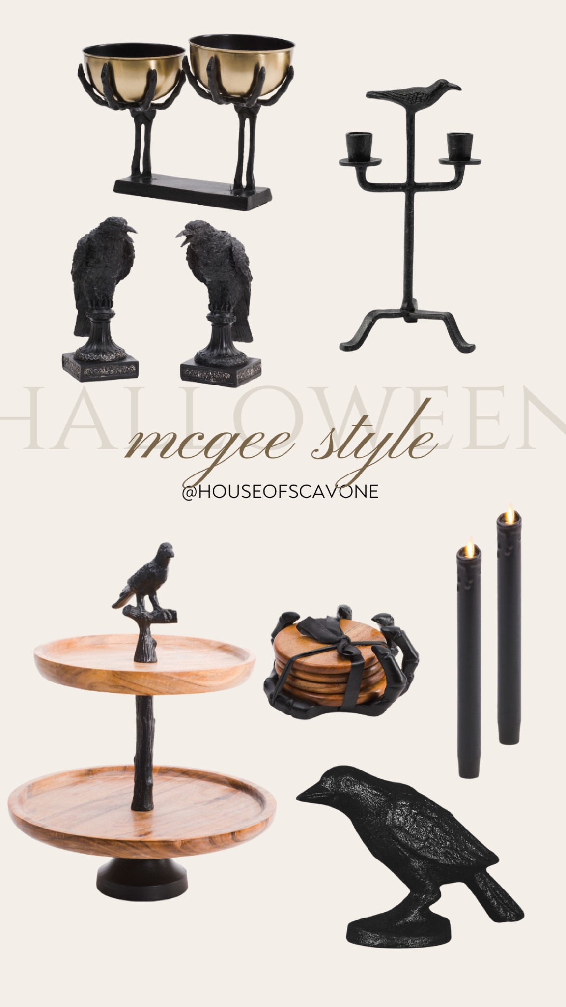 McGee Halloween home decor style for less #mcgee #mcgeevibes #styleforless #candybowl #nutbowl #desserttray #coasters #candlestick #bird #halloween #halloweendecor #halloweenhomedecor #homedecorforless 

#LTKSeasonal #LTKHome #LTKFallSale