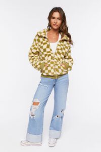 Checkered Faux Shearling Jacket | Forever 21 (US)