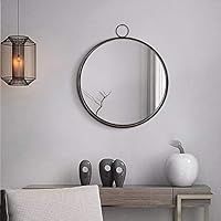 Black Round Mirrors for Wall Decor, Brushed Metal Frame Wall Mirror for Bedroom Bathroom Living R... | Amazon (US)