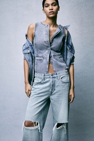 Baggy Wide Low Jeans - Light denim blue - Ladies | H&M US | H&M (US + CA)