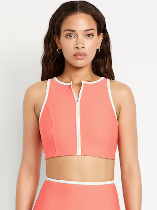 Matte Zip-Front Surf Top | Old Navy (US)