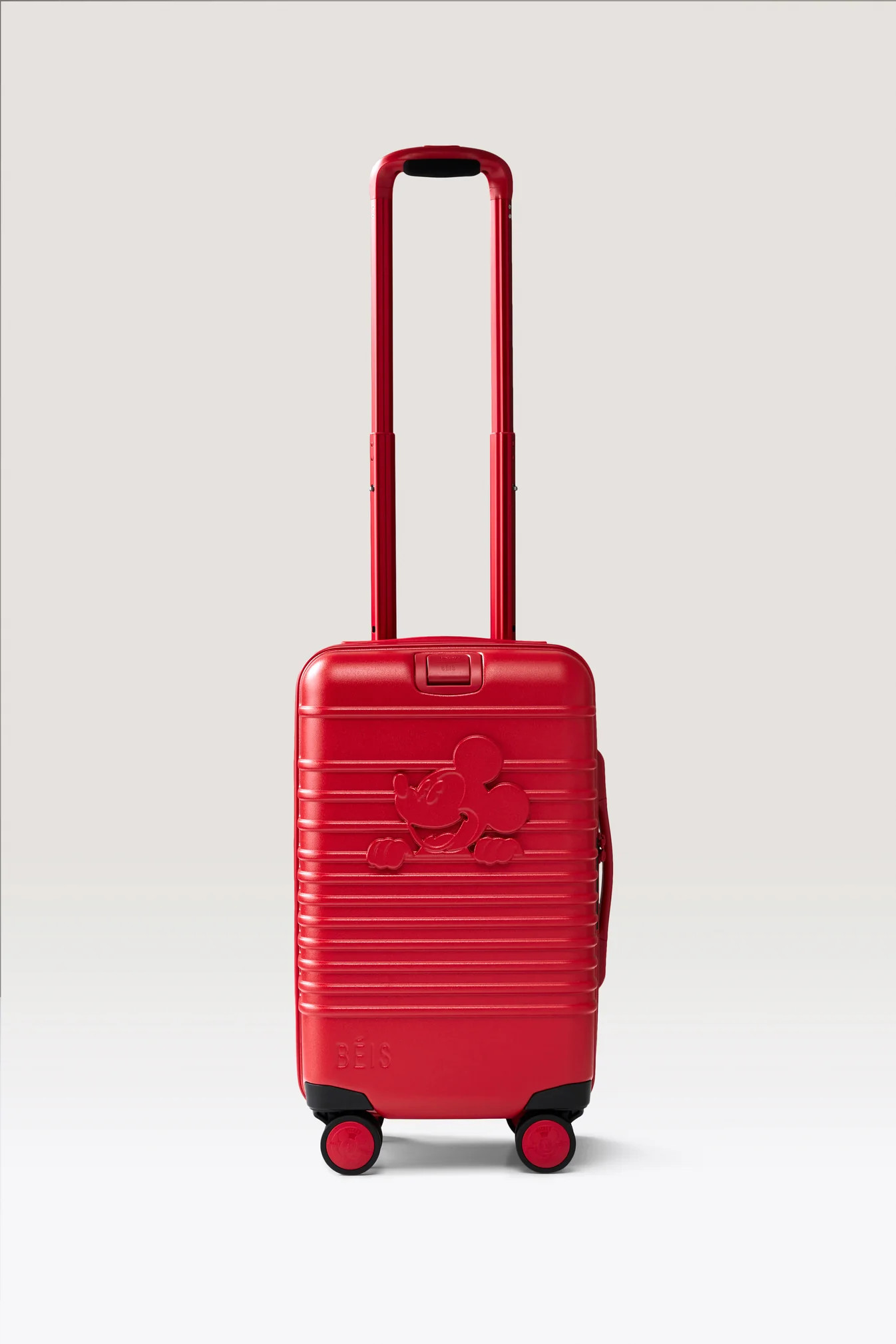 B\u00c9IS \u2018The Disney Small Carry-On Roller' in Mickey Mouse Red - Red Small Disney Luggage | BEIS